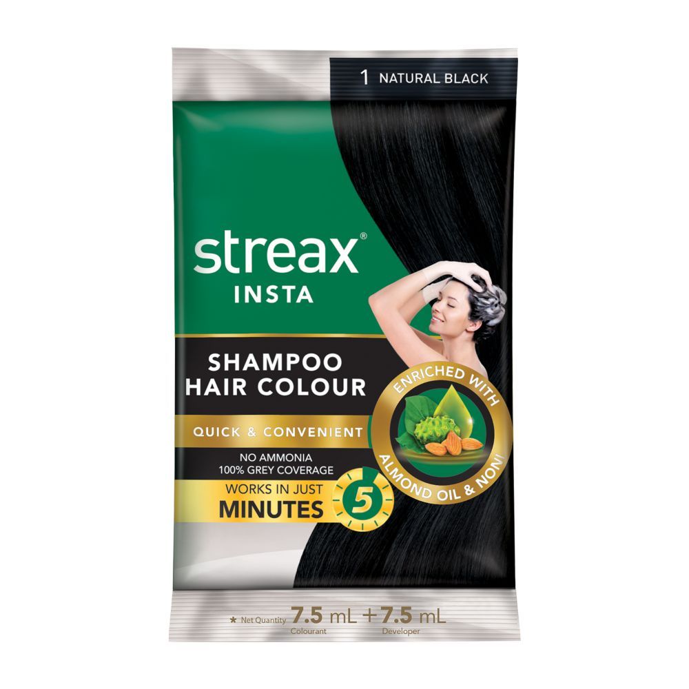 STREAX INSTA SHAMPOO HAIR COLOUR NATURAL BLACK  